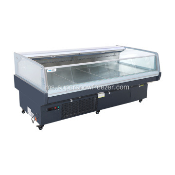 Top Open Type Supermarket Daging Showcase Deli Chiller